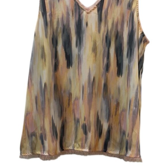 Torrid 2X Georgette Tank Top | Stripe White | Chiffon Trim | Plus Size 2X - Picture 8 of 16